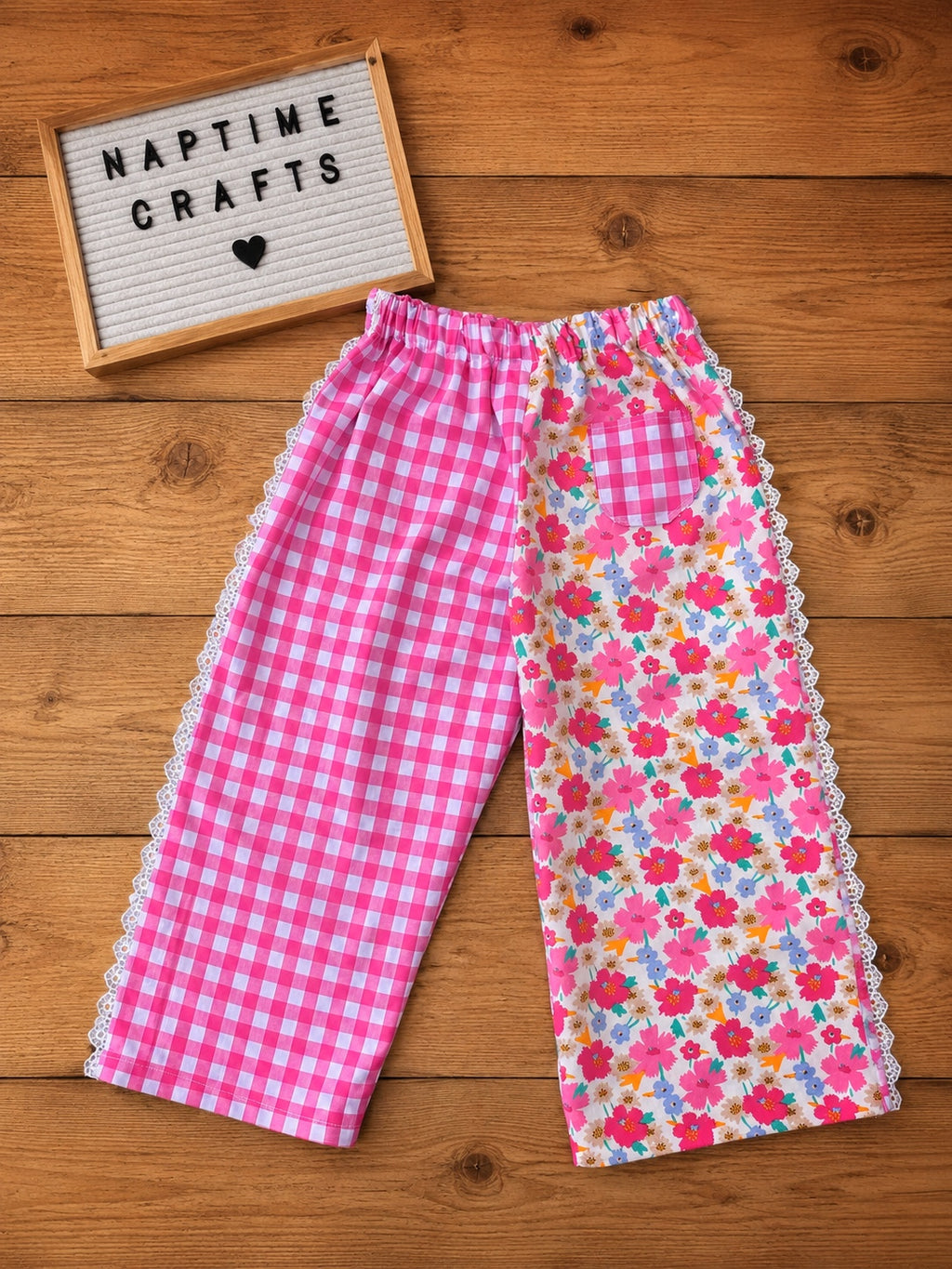 Handmade floral trousers age 4-5