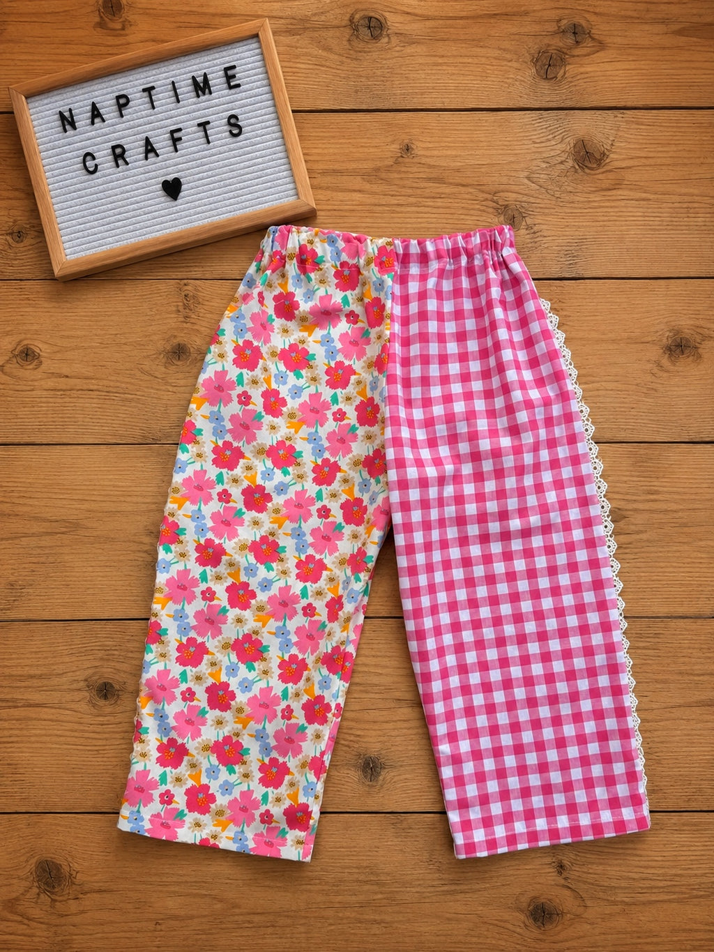 Handmade floral trousers age 4-5