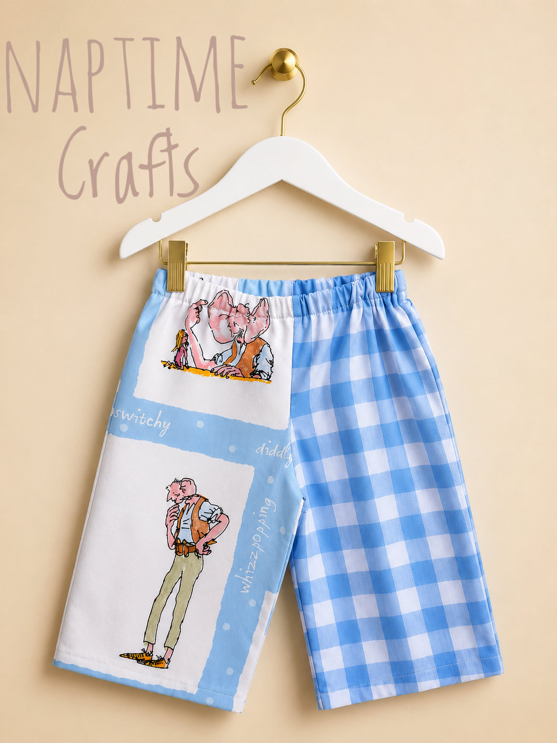 BFG gingham blue trousers size 12-18M