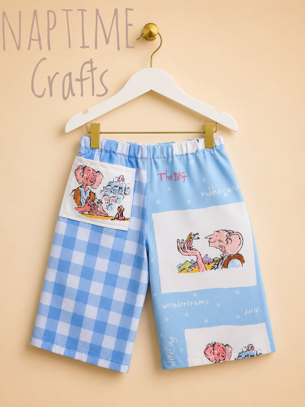 BFG gingham blue trousers size 12-18M